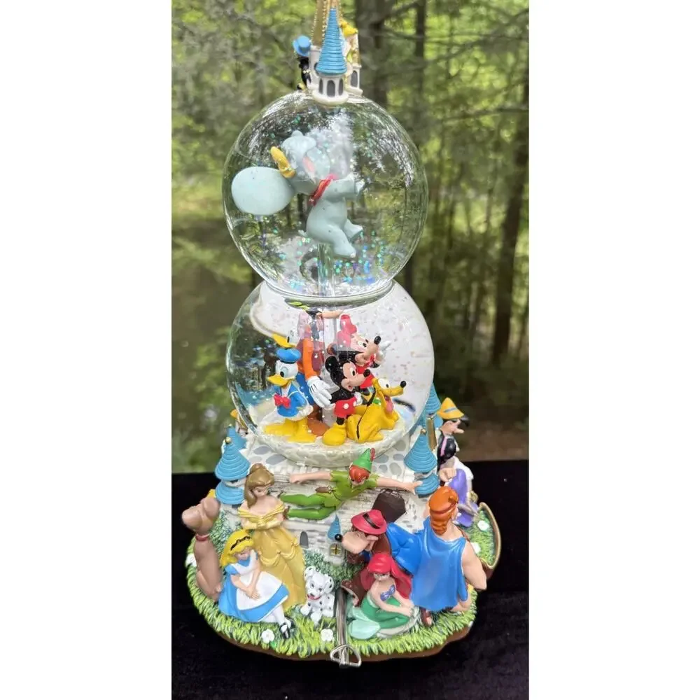 Vintage Disney “A Magical Gathering” Double Snow Globe-Music Lights Movement MIB